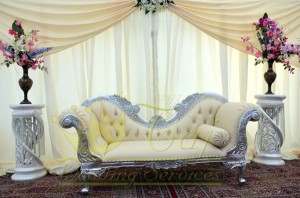 19. Silver double seat sofa