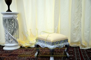 22. Silver Ottomon stool 