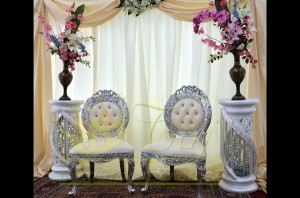 4. Silvery Chaise- side chairs