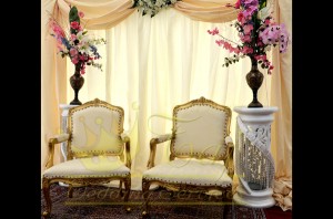 6. Gold Chaise- side chairs